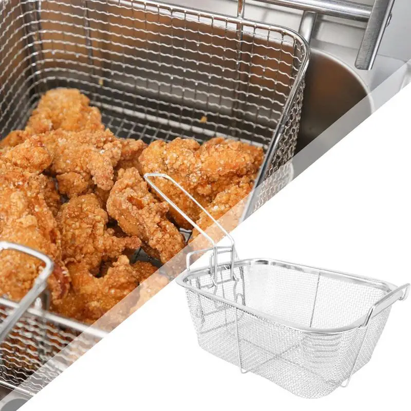 Fryer Basket Reusable Colander Strainer Shaped Frying Stainless Steel Meshed Non-Slip Handle Fry Basket For Kitchen Supplies
Fryer Basket Reusable Colander Strainer Shaped Frying Stainless Steel Meshed Non-Slip Handle Fry Basket For Kitchen Supplies
