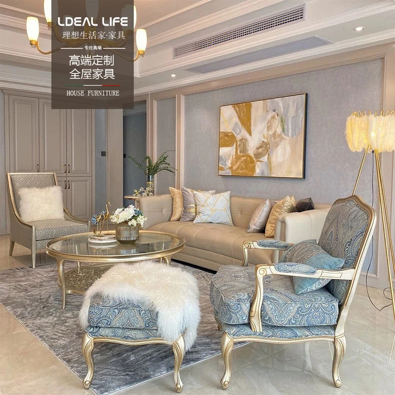 American light luxury cowhide sofa villa model house post-modern simple living room furniture customization
American light luxury cowhide sofa villa model house post-modern simple living room furniture customization