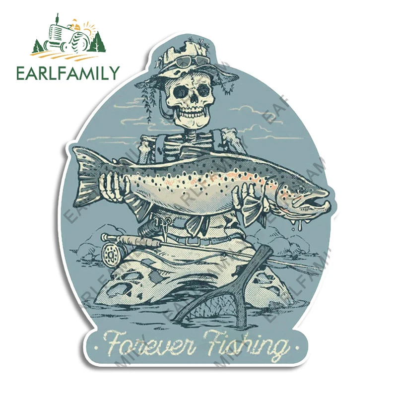 EARLFAMILY 13 см x 11 см наклейка на бампер в стиле ретро с изображением черепа форели 
EARLFAMILY 13 см x 11 см наклейка на бампер в стиле ретро с изображением черепа форели