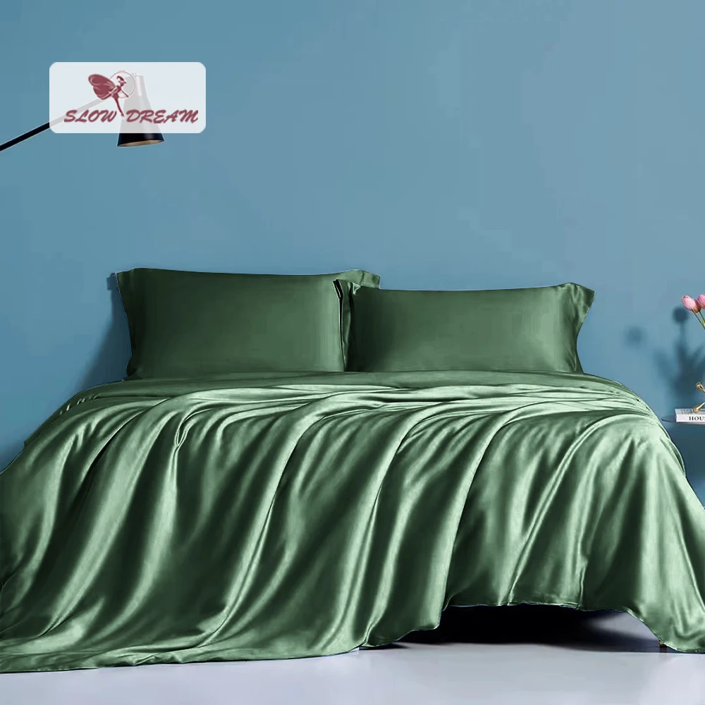 SlowDream Luxury Green 100% Silk Bedding Set Elegant Duvet Cover Flat Sheet Fitted Sheet Pillwocase Queen King Bed Cover Set
SlowDream Luxury Green 100% Silk Bedding Set Elegant Duvet Cover Flat Sheet Fitted Sheet Pillwocase Queen King Bed Cover Set