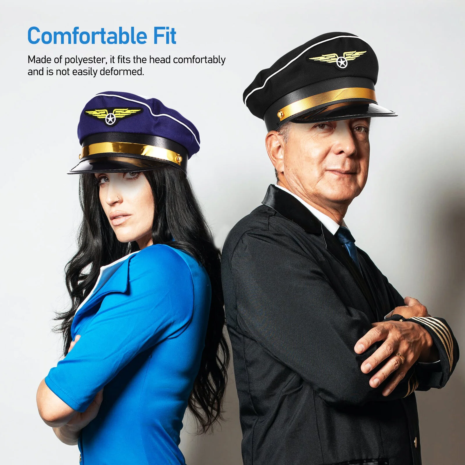 2 Pcs Flight Hat Black Outfits Cosplay Costume Attendant Prop Pilot Clothing Polyester Airline Caps
2 Pcs Flight Hat Black Outfits Cosplay Costume Attendant Prop Pilot Clothing Polyester Airline Caps