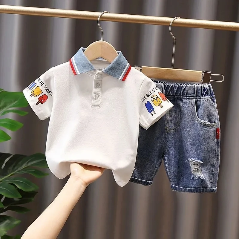 Boys Summer Clothes Suit 2023 New Children's Cotton Polo Shirt Shorts Suit Baby Short-sleeved T-shirt Two-piece Set 
Boys Summer Clothes Suit 2023 New Children's Cotton Polo Shirt Shorts Suit Baby Short-sleeved T-shirt Two-piece Set