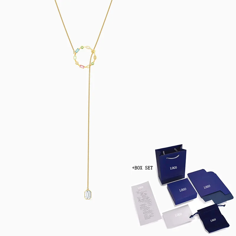 Fashion Swa New Rainbow Swa Y-shaped Necklace Gold Exquisite Color Exquisite Crystal Round Ornaments Romantic Luxury Jewelry Gif
Fashion Swa New Rainbow Swa Y-shaped Necklace Gold Exquisite Color Exquisite Crystal Round Ornaments Romantic Luxury Jewelry Gif