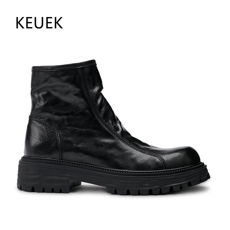 Genuine Leather High-top Platform Cargo Boots Zipper Ankle Chelsea Boots Fashion Motorcycle Boots Men Shoes Botas Hombre 6C
Genuine Leather High-top Platform Cargo Boots Zipper Ankle Chelsea Boots Fashion Motorcycle Boots Men Shoes Botas Hombre 6C