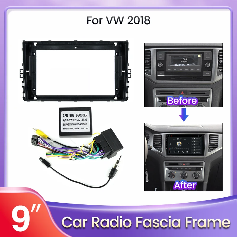 MLOVELIN For VW 2018 Car Radio Video Multimedia Player face frame wire canbus protocol box 9" Fascia Frame Panel Trim Kit
MLOVELIN For VW 2018 Car Radio Video Multimedia Player face frame wire canbus protocol box 9" Fascia Frame Panel Trim Kit