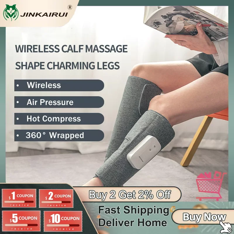 Jinkairui Air Pressure Leg Massager 360° Full Wrapped Hot Compress Massage For Leg Foot Arm Wirelessuse Rechargeable Pain Relief
Jinkairui Air Pressure Leg Massager 360° Full Wrapped Hot Compress Massage For Leg Foot Arm Wirelessuse Rechargeable Pain Relief