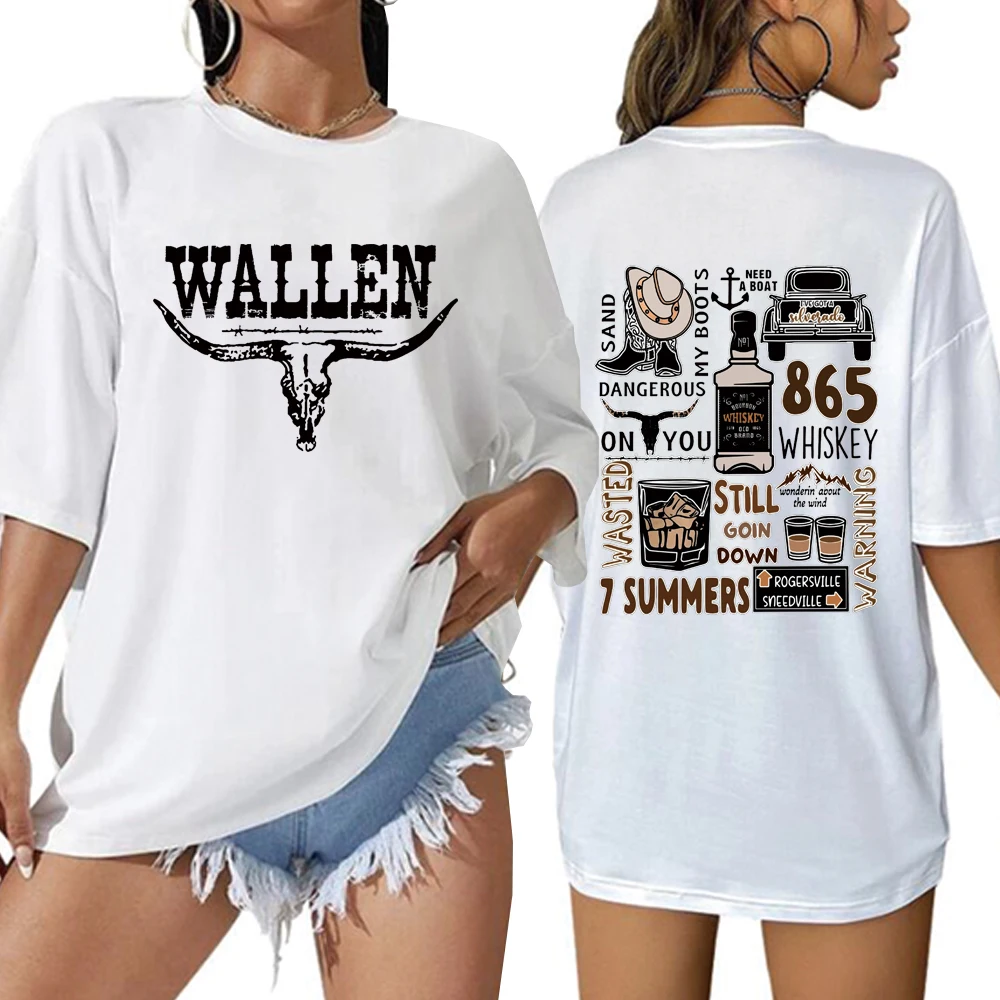 Европейская футболка Wallen, женские объемные мешковатые футболки с коротким рукавом в стиле кантри и музыки
Европейская футболка Wallen, женские объемные мешковатые футболки с коротким рукавом в стиле кантри и музыки