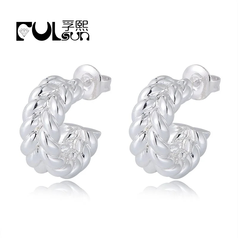 Layer Twist Huggie Stud Earrings Trendy Wheat ears earring Retro Knot rhodium plated plain brass jewelry earrings for Women Gift
Layer Twist Huggie Stud Earrings Trendy Wheat ears earring Retro Knot rhodium plated plain brass jewelry earrings for Women Gift