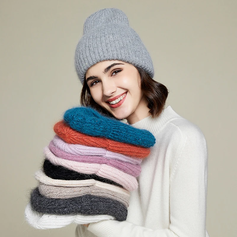VISROVER 15 Colorways Winter Beanies with Sequin Rabbit Fur Autumn Bonnet Acrylic Woman Soft Warm Skullies Female Cap Wholesale
VISROVER 15 Colorways Winter Beanies with Sequin Rabbit Fur Autumn Bonnet Acrylic Woman Soft Warm Skullies Female Cap Wholesale