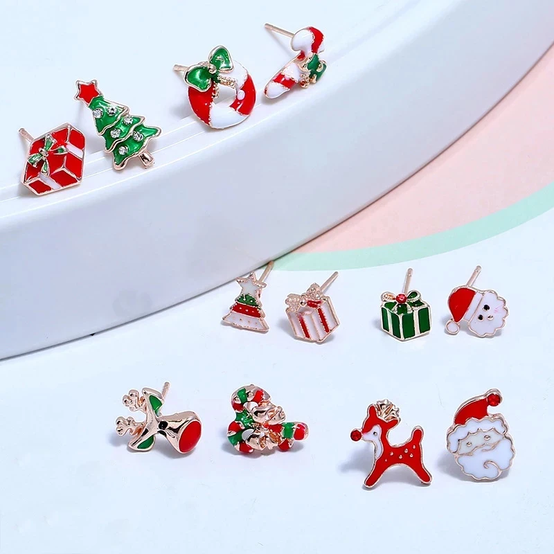 2022 Enamel Christmas Tree Snowman Stud Earrings for Women Girl Asymmetrical Cute Deer Santa Claus Box Xmas Party Jewelry Gift
2022 Enamel Christmas Tree Snowman Stud Earrings for Women Girl Asymmetrical Cute Deer Santa Claus Box Xmas Party Jewelry Gift