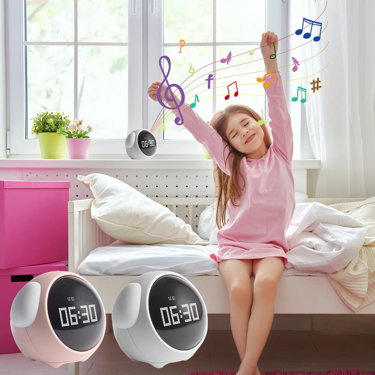 Kids Alarm Clock Toddler Sleep Training Clock with Adjustable Brightness Night Lights Voice-Activated Dual Alarm Setting
Kids Alarm Clock Toddler Sleep Training Clock with Adjustable Brightness Night Lights Voice-Activated Dual Alarm Setting