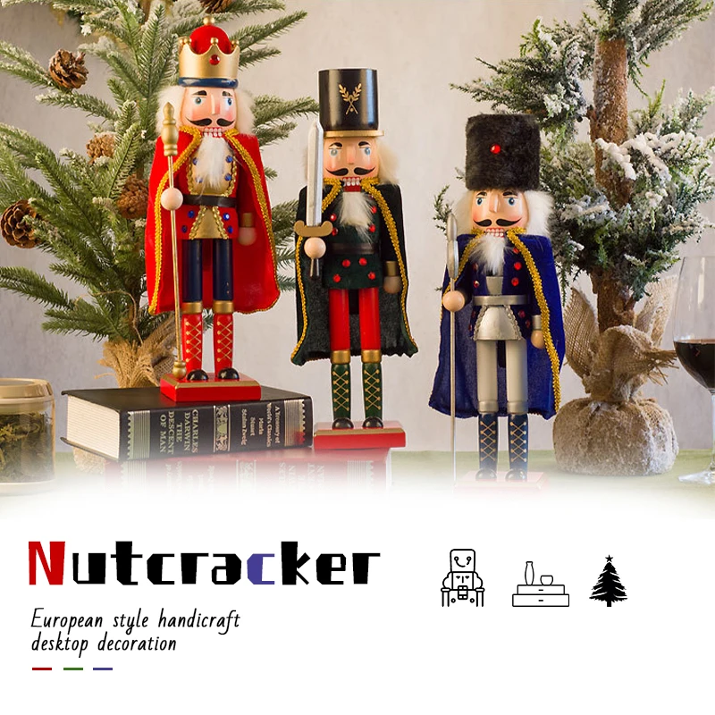 38cm Nutcracker Puppet Solider Cloak King Soldier Wooden Doll Walnut Handcraft Home Office Decoration Ornament Christmas Gift
38cm Nutcracker Puppet Solider Cloak King Soldier Wooden Doll Walnut Handcraft Home Office Decoration Ornament Christmas Gift