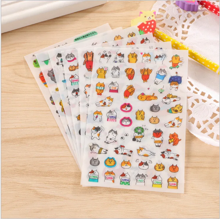 6 pcs PVC Stickers kawaii Funny cat expression Decorative Scrapbooking Stick Label Diary Album stationery Sticker Accessories
6 pcs PVC Stickers kawaii Funny cat expression Decorative Scrapbooking Stick Label Diary Album stationery Sticker Accessories