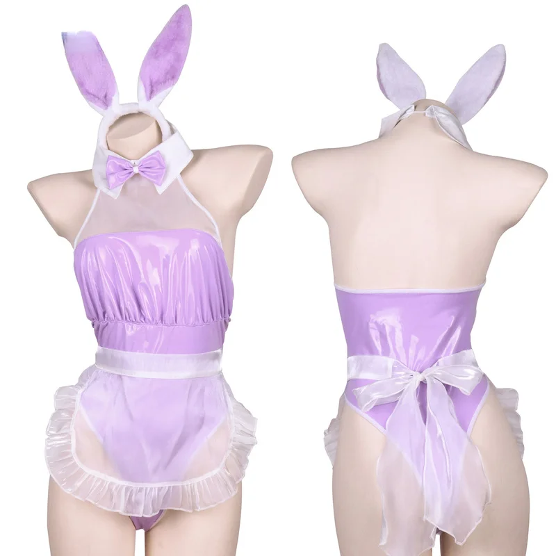 Sexy Anime Maid Bunny Girls Patent Leather Cosplay Costume Purple Fancy Dress Jumpsuit Women Halloween Role Play Party Outfits
Sexy Anime Maid Bunny Girls Patent Leather Cosplay Costume Purple Fancy Dress Jumpsuit Women Halloween Role Play Party Outfits