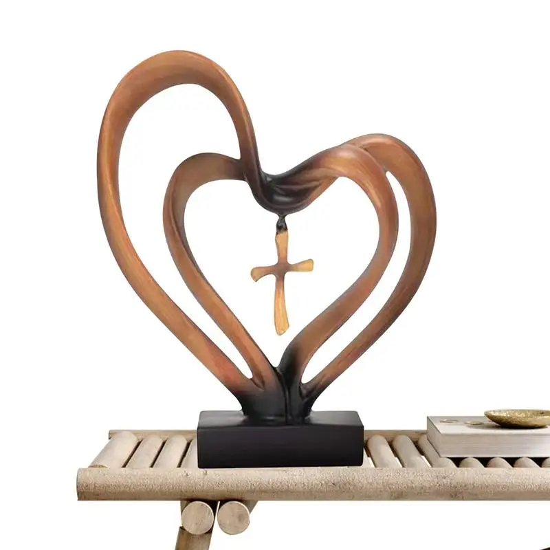 Double Heart Cross Sculpture Abstract Resin Statue Ornament Easter Jesus Figurine Creative Crafts Gift Home Office Decor
Double Heart Cross Sculpture Abstract Resin Statue Ornament Easter Jesus Figurine Creative Crafts Gift Home Office Decor