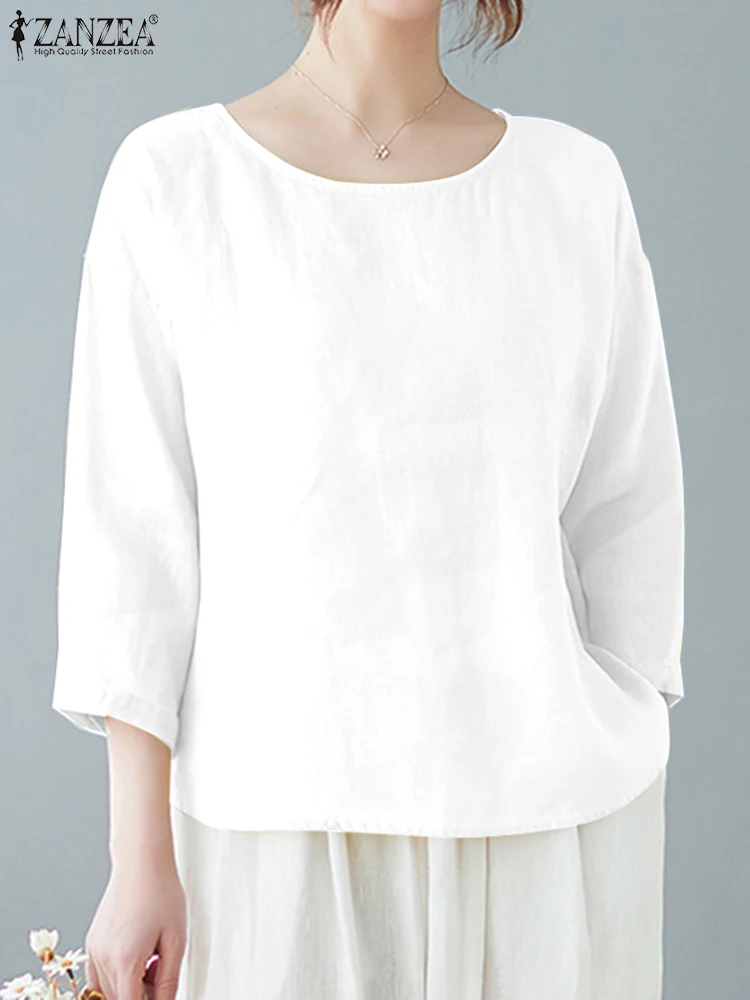 Oversize Solid Tunic Tops ZANZEA Women Vintage Blouse Summer O Neck 3/4 Sleeve Shirt Causal Work OL Blusas Mujer Femme Chemise
Oversize Solid Tunic Tops ZANZEA Women Vintage Blouse Summer O Neck 3/4 Sleeve Shirt Causal Work OL Blusas Mujer Femme Chemise
