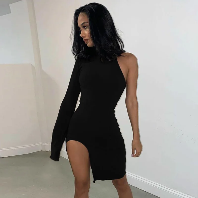 One Shoulder Dresses for Women Spring Autumn Clothes Long Sleeve Turtleneck Bodycon Dress Fashion Slim Slit Mini Dresses Vestido
One Shoulder Dresses for Women Spring Autumn Clothes Long Sleeve Turtleneck Bodycon Dress Fashion Slim Slit Mini Dresses Vestido