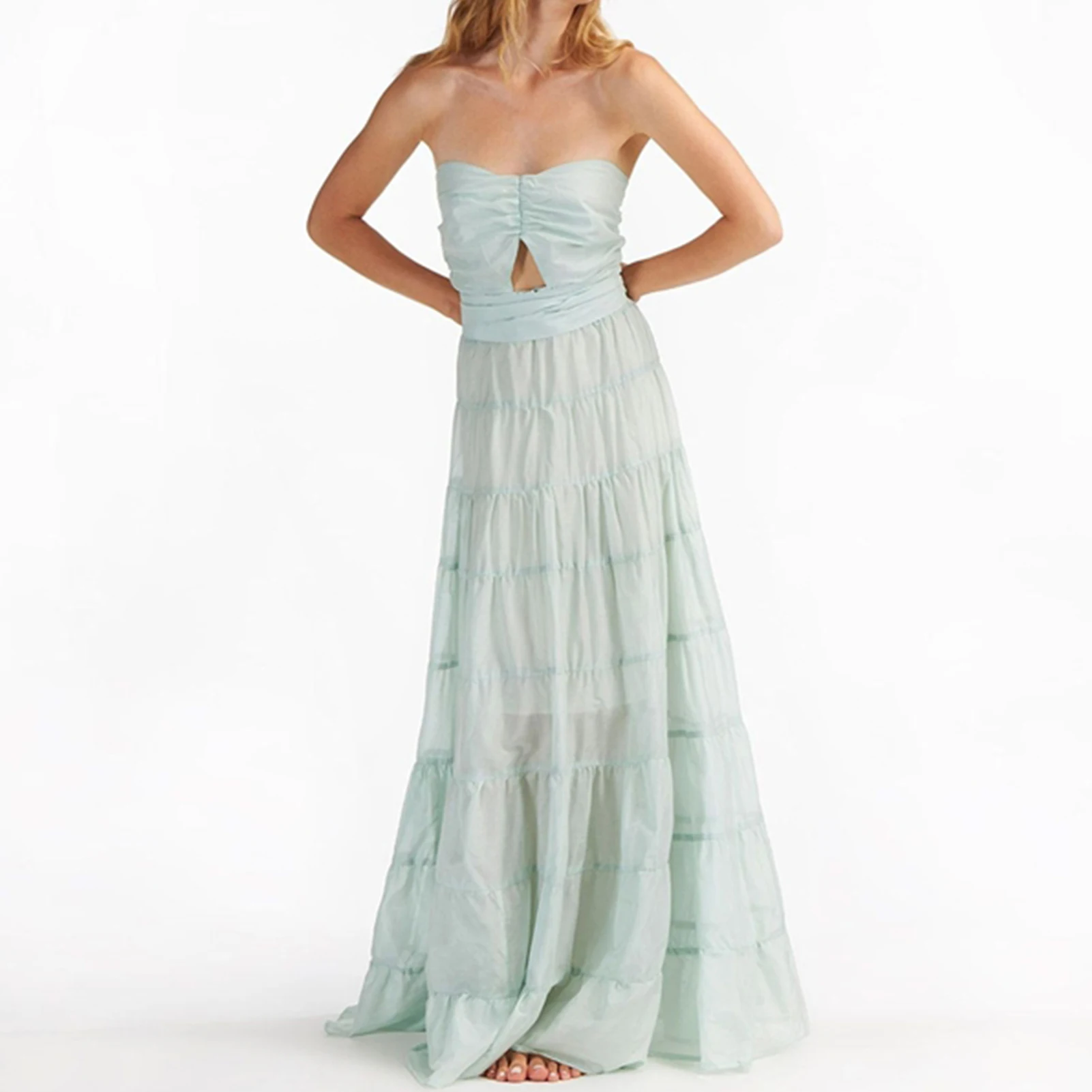 Womens Dresses 2023 Summer Ruffle Trim Fashion Hollow Out Elegant Style Solid Color Cocktail Party Female Dress
Womens Dresses 2023 Summer Ruffle Trim Fashion Hollow Out Elegant Style Solid Color Cocktail Party Female Dress
