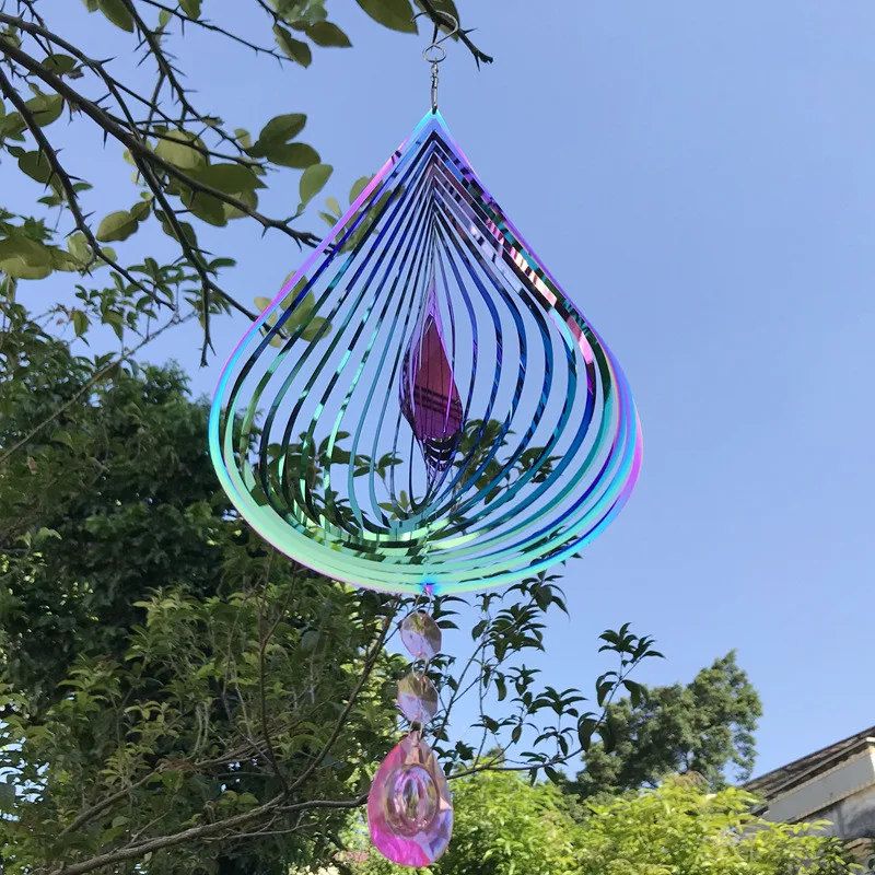 Капли воды в форме ветра вертушка из нержавеющей стали 3D вращающиеся колокольчики ветра для украшения комнаты Аксессуары для наружного декора детской комнаты 
Капли воды в форме ветра вертушка из нержавеющей стали 3D вращающиеся колокольчики ветра для украшения комнаты Аксессуары для наружного декора детской комнаты