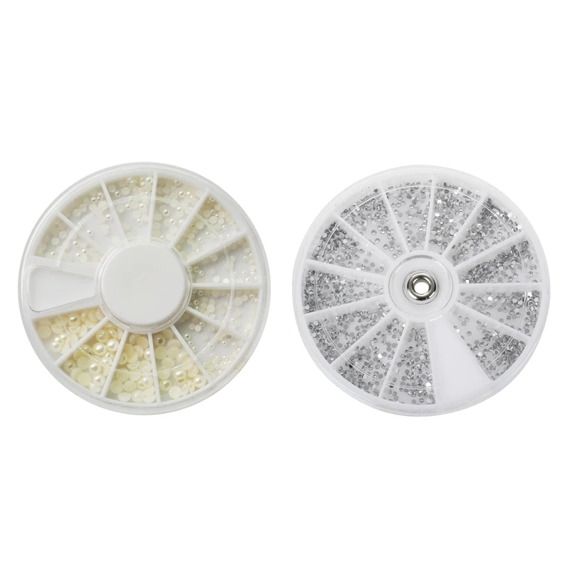 1 Box White Pearl Nail Art Stone Different Size Wheel Rhinestones Beads & 1 Pcs Silver Rhinestones Carousel Boxes Crystal Nail M
1 Box White Pearl Nail Art Stone Different Size Wheel Rhinestones Beads & 1 Pcs Silver Rhinestones Carousel Boxes Crystal Nail M