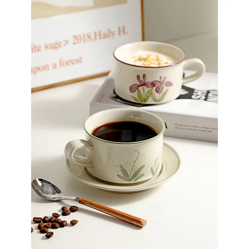 380ML Retro Mug Flower Cup Design Niche Ceramic Coffee Cup High Sense French Afternoon Tea Cup and Saucer Milk Mocha Cup
380ML Retro Mug Flower Cup Design Niche Ceramic Coffee Cup High Sense French Afternoon Tea Cup and Saucer Milk Mocha Cup