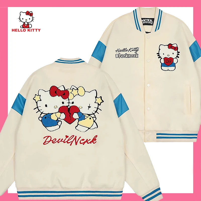 Sanrio Hello Kitty Baseball Clothes American Y2K Vintage Embroidered Jacket Men Women Spring Autumn Coat Cartoon Teenage Tops
Sanrio Hello Kitty Baseball Clothes American Y2K Vintage Embroidered Jacket Men Women Spring Autumn Coat Cartoon Teenage Tops
