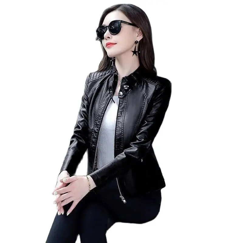 New Spring And Autumn Haining Leather Women's Short Middle-Aged Slim And Slim Young Mother's Little Leather Jacket Coat Woman
New Spring And Autumn Haining Leather Women's Short Middle-Aged Slim And Slim Young Mother's Little Leather Jacket Coat Woman
