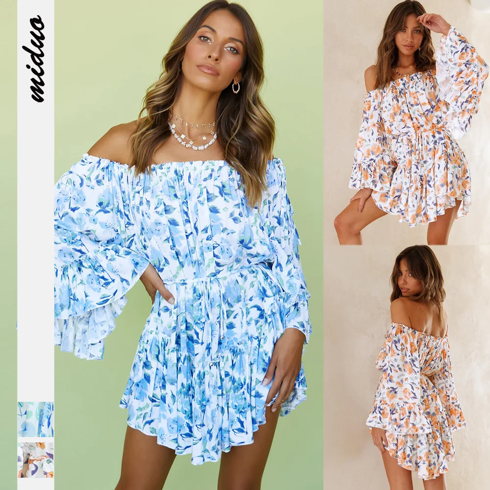 Sexy Off Shoulder Floral Mini Dress Women Casual Slash Neck Beach Summer Dresses Ruffle A-Line Short Boho Dress Vestidos
Sexy Off Shoulder Floral Mini Dress Women Casual Slash Neck Beach Summer Dresses Ruffle A-Line Short Boho Dress Vestidos