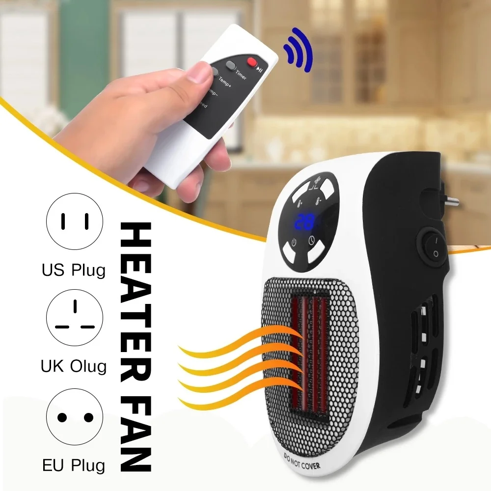 Portable Electric Heater Plug in Wall Heater Room Heating Stove Mini Household Radiator Remote Warmer Machine For Winter 500W
Portable Electric Heater Plug in Wall Heater Room Heating Stove Mini Household Radiator Remote Warmer Machine For Winter 500W