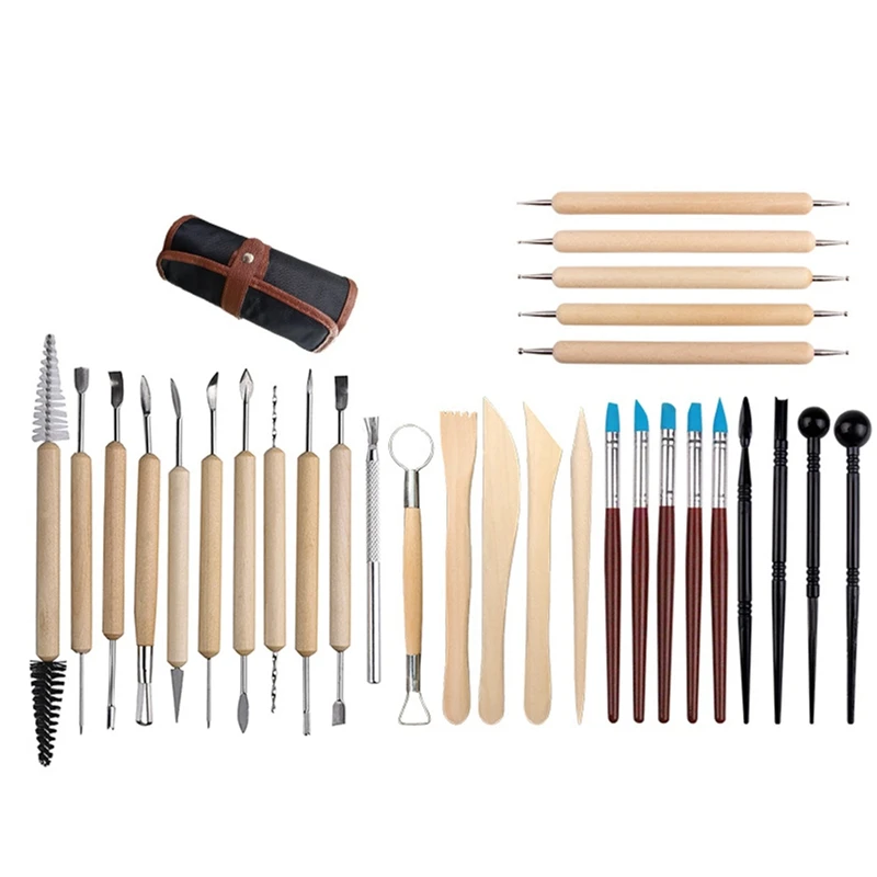 30PCS Pottery Tool Set Pottery Clay Stone Carving Knife Clay DIY Silicone Point Drill Pen Indentation Painting Tool
30PCS Pottery Tool Set Pottery Clay Stone Carving Knife Clay DIY Silicone Point Drill Pen Indentation Painting Tool