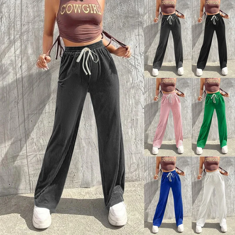 2023 New Winter Lace Up Pants Women Velvet Wide Leg Pants High Waist Straight Pant Korean Loose Sweatpants Warm Long Trousers
2023 New Winter Lace Up Pants Women Velvet Wide Leg Pants High Waist Straight Pant Korean Loose Sweatpants Warm Long Trousers