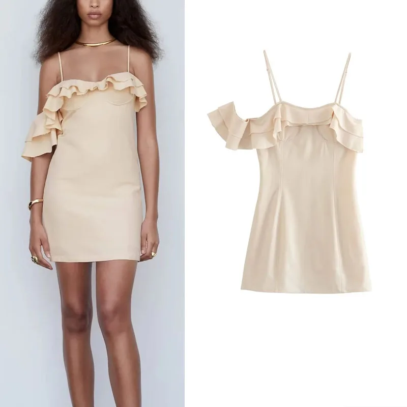 TRAF Summer Ruffles Straps Mini Dress For Women 2023 Chic Asymmetric Sleeve Short Dresses Woman Solid Back Openwork Vestidos
TRAF Summer Ruffles Straps Mini Dress For Women 2023 Chic Asymmetric Sleeve Short Dresses Woman Solid Back Openwork Vestidos