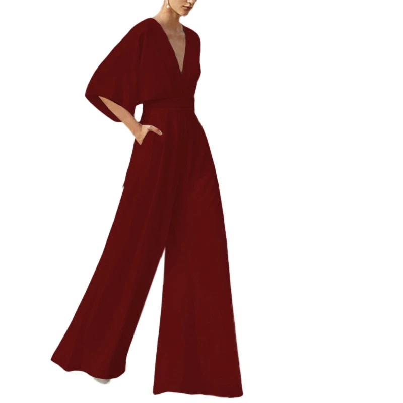 Womens Pocketed Overalls Jumpsuits Casual Backless Short Sleeve Formal Wide Leg Rompers Jumpsuit Summer Outfits Gifts 57BD
Womens Pocketed Overalls Jumpsuits Casual Backless Short Sleeve Formal Wide Leg Rompers Jumpsuit Summer Outfits Gifts 57BD