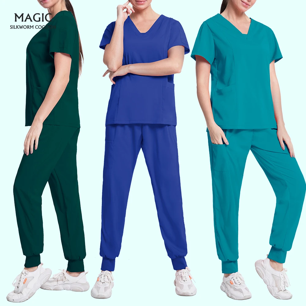 Short Sleeved V-neck Veterinary Medical Tops+pants Hospital Nursing Work Uniforms Sets Dental Clinic Scrubs Women Workwear Suit
Short Sleeved V-neck Veterinary Medical Tops+pants Hospital Nursing Work Uniforms Sets Dental Clinic Scrubs Women Workwear Suit