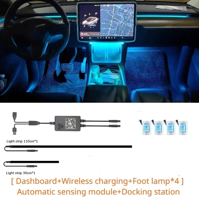 Для Tesla Model 3 Y, 64 цвета, RGB, неоновый светодиод, центральная консоль, приборная панель, беспроводная зарядка, окружающая лампа, контроллер через приложение с питанием от USB
Для Tesla Model 3 Y, 64 цвета, RGB, неоновый светодиод, центральная консоль, приборная панель, беспроводная зарядка, окружающая лампа, контроллер через приложение с питанием от USB