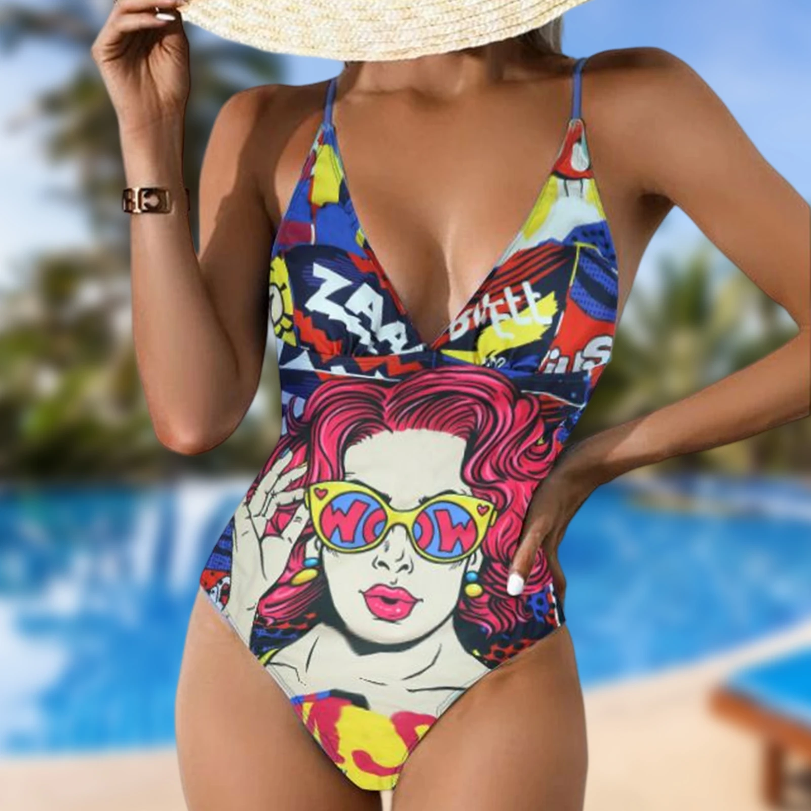 Printed One Piece Swimsuit Summer Sexy Ladies Bathing Suit Elegant Backless European Style Elasticity Fashion for Beach Vacation
Printed One Piece Swimsuit Summer Sexy Ladies Bathing Suit Elegant Backless European Style Elasticity Fashion for Beach Vacation