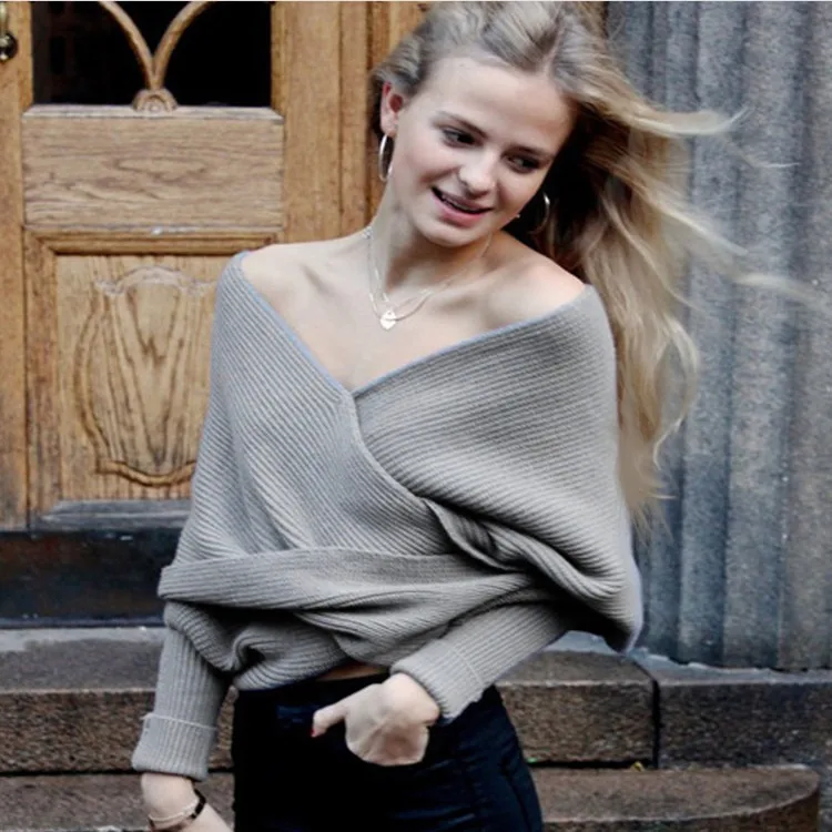 Autumn and winter knitting cardigan shawl V-shaped cross off neck off shoulder knitting sexy pullover sweater scarf
Autumn and winter knitting cardigan shawl V-shaped cross off neck off shoulder knitting sexy pullover sweater scarf