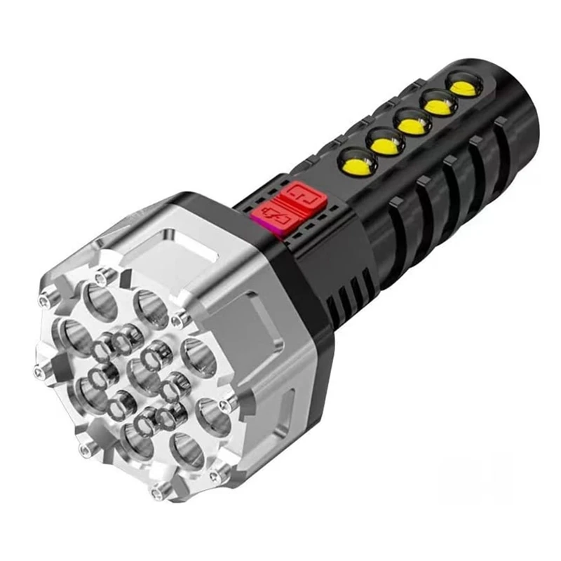2000 Lumens Ultra-Bright Floodlight Flashlight, High Lumens Rechargeable Flashlights For Outdoor Searching, Camping
2000 Lumens Ultra-Bright Floodlight Flashlight, High Lumens Rechargeable Flashlights For Outdoor Searching, Camping
