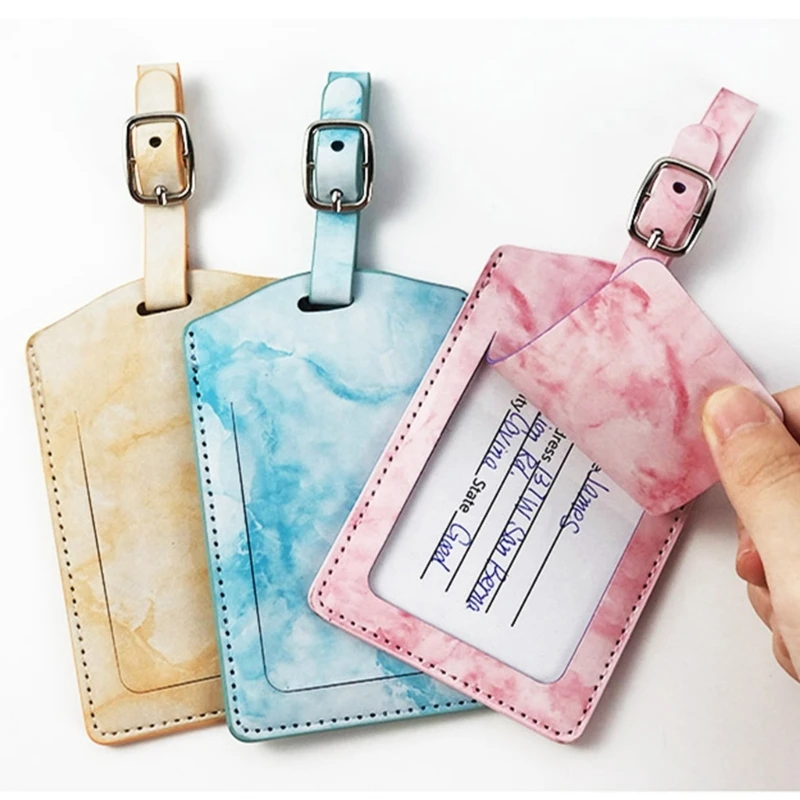 Anti-lost Luggage Tag Portable Travel Baggage Name Tag Suitcase Label Holder PU Leather ID Cards Holder for Women Men 066C 
Anti-lost Luggage Tag Portable Travel Baggage Name Tag Suitcase Label Holder PU Leather ID Cards Holder for Women Men 066C