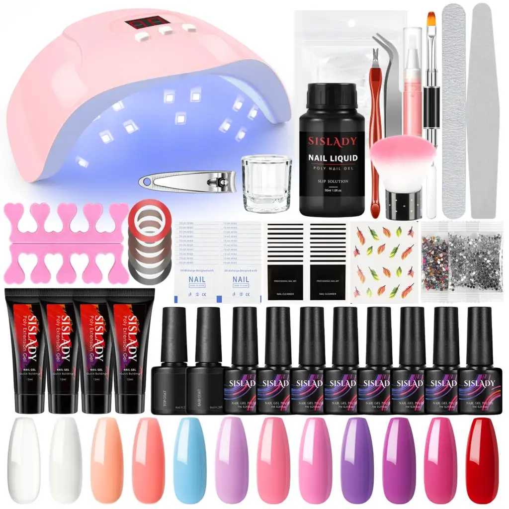 Gel Nail Polish and Extensions Nail Gel Full Kit with 36W UV Led Lamp Nails Accessories Tools Manicure Set 
Gel Nail Polish and Extensions Nail Gel Full Kit with 36W UV Led Lamp Nails Accessories Tools Manicure Set