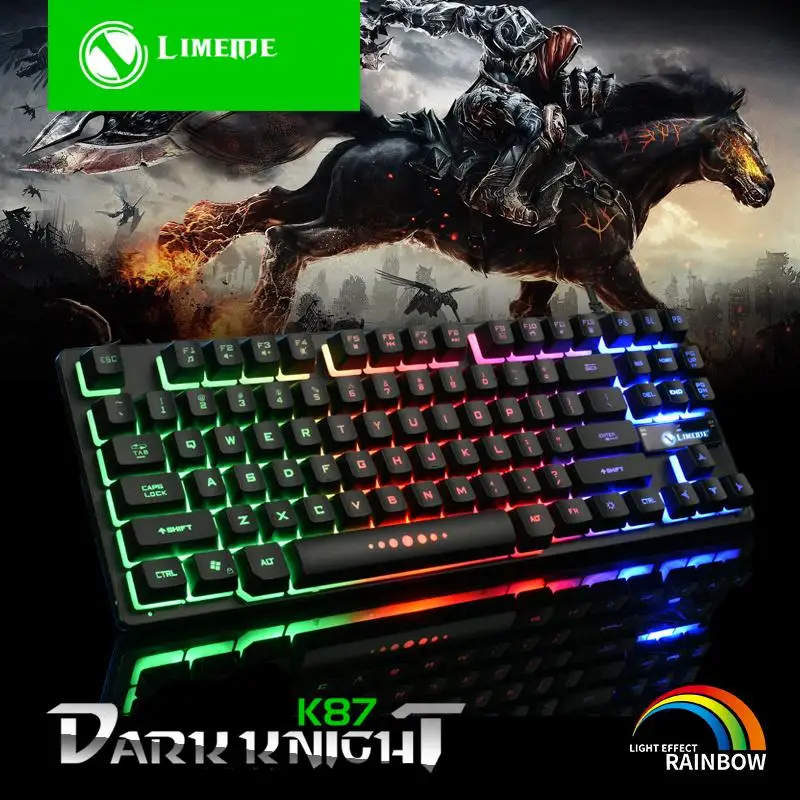 K87 Wired 87 Keys Mechanical Gaming Keyboard Rgb Backlit For Pc Gamer Seven-color Backlight for Windows USB Interface Wholesale
K87 Wired 87 Keys Mechanical Gaming Keyboard Rgb Backlit For Pc Gamer Seven-color Backlight for Windows USB Interface Wholesale