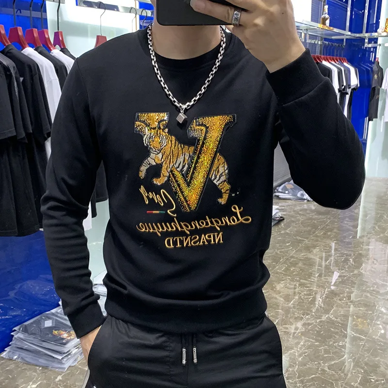 Quality Sweater Men's New Spring and Autumn 2022 Long-sleeved T-shirt Embroidered Tiger Slim Trend Simple Inner Top Sweatshirt
Quality Sweater Men's New Spring and Autumn 2022 Long-sleeved T-shirt Embroidered Tiger Slim Trend Simple Inner Top Sweatshirt