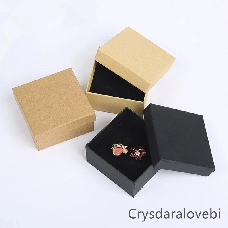 24pcs Kraft Paper Jewelry Box Black Squre Gift Cardboard Box For Ring Necklac Earring Jewelry Gift Display Holder With Spong
24pcs Kraft Paper Jewelry Box Black Squre Gift Cardboard Box For Ring Necklac Earring Jewelry Gift Display Holder With Spong