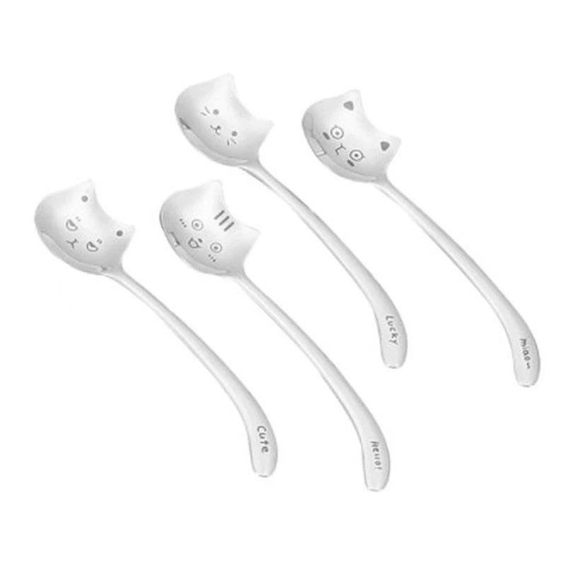 4Pcs Creative Tea-Spoon for Coffee Long Tail Cat Coffee Spoon Long Handle Spoon 304 Stainless Steel Tableware
4Pcs Creative Tea-Spoon for Coffee Long Tail Cat Coffee Spoon Long Handle Spoon 304 Stainless Steel Tableware