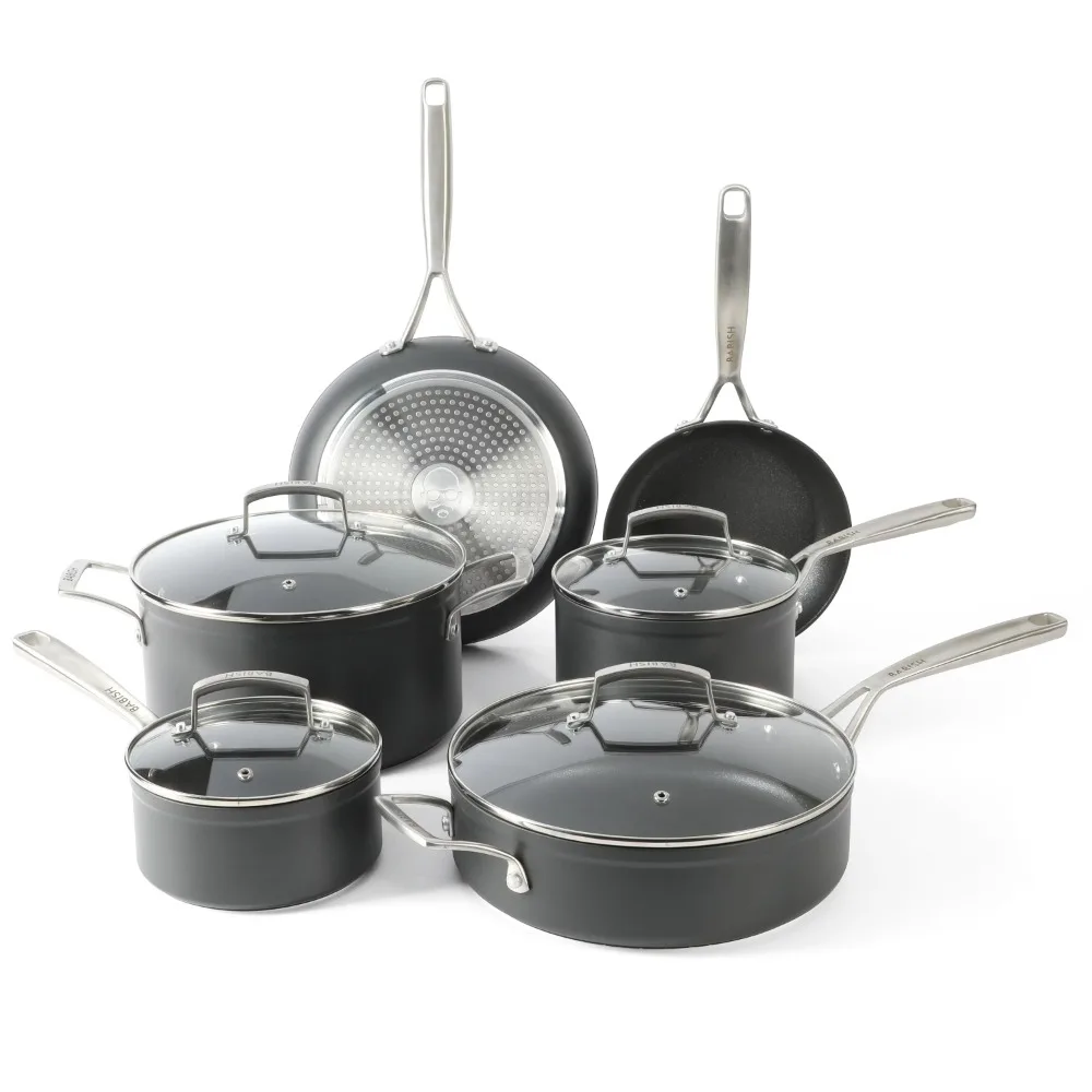 10-Piece ActivBond® Nonstick Hard Anodized Cookware Set Non Stick Pot Cooking Food
10-Piece ActivBond® Nonstick Hard Anodized Cookware Set Non Stick Pot Cooking Food