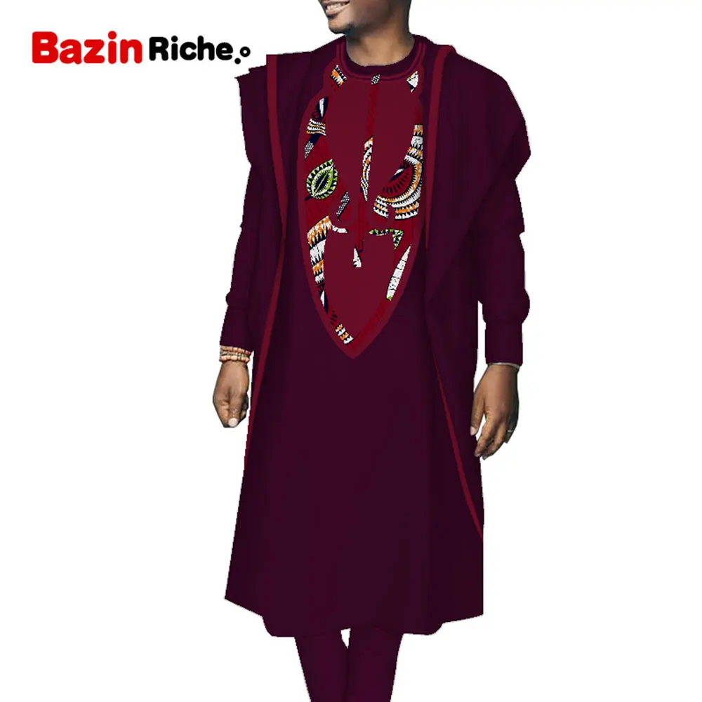 Мужские бриджи, набор, топы с длинным рукавом, лоскутные, Agbada Boubou, африканские традиционные халаты, комплект из 3 предметов WYN1291
Мужские бриджи, набор, топы с длинным рукавом, лоскутные, Agbada Boubou, африканские традиционные халаты, комплект из 3 предметов WYN1291