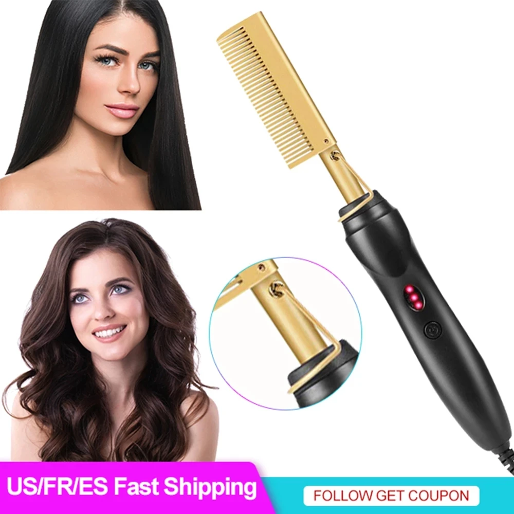 2 in 1 Hot Comb Straightener for Wigs Straightening Brush Electric Flat Iron Hair Straightener Brush Hair Curler Styling Tools
2 in 1 Hot Comb Straightener for Wigs Straightening Brush Electric Flat Iron Hair Straightener Brush Hair Curler Styling Tools