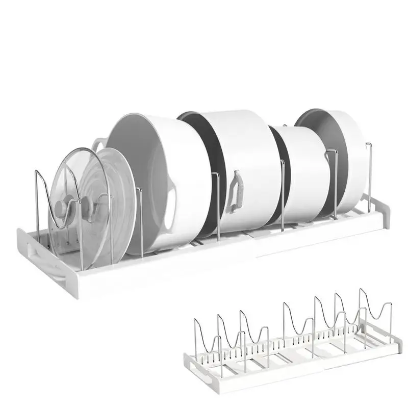 Telescopic Pot Rack Pan Holder Rack Kitchen Flexible Pot Stand Kitchen For Pots And Pans Lid With 7 Adjustable Compartment
Telescopic Pot Rack Pan Holder Rack Kitchen Flexible Pot Stand Kitchen For Pots And Pans Lid With 7 Adjustable Compartment
