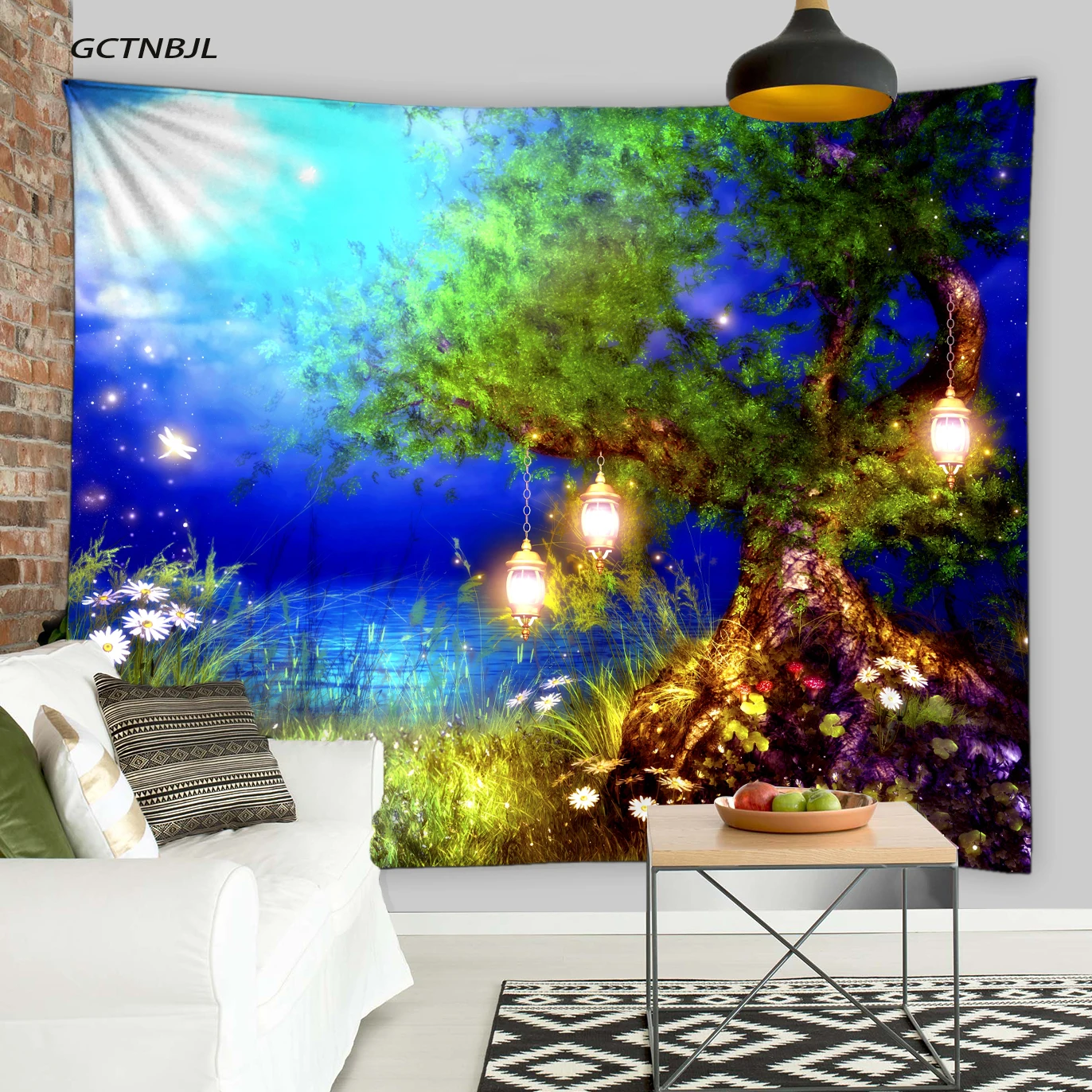 

Fantasy Plant Magical Forest Tapestry Fairy Tales Tapestry Life Tree Elves Waterfall Stream Wall Art Hanging Bedroom Living Room