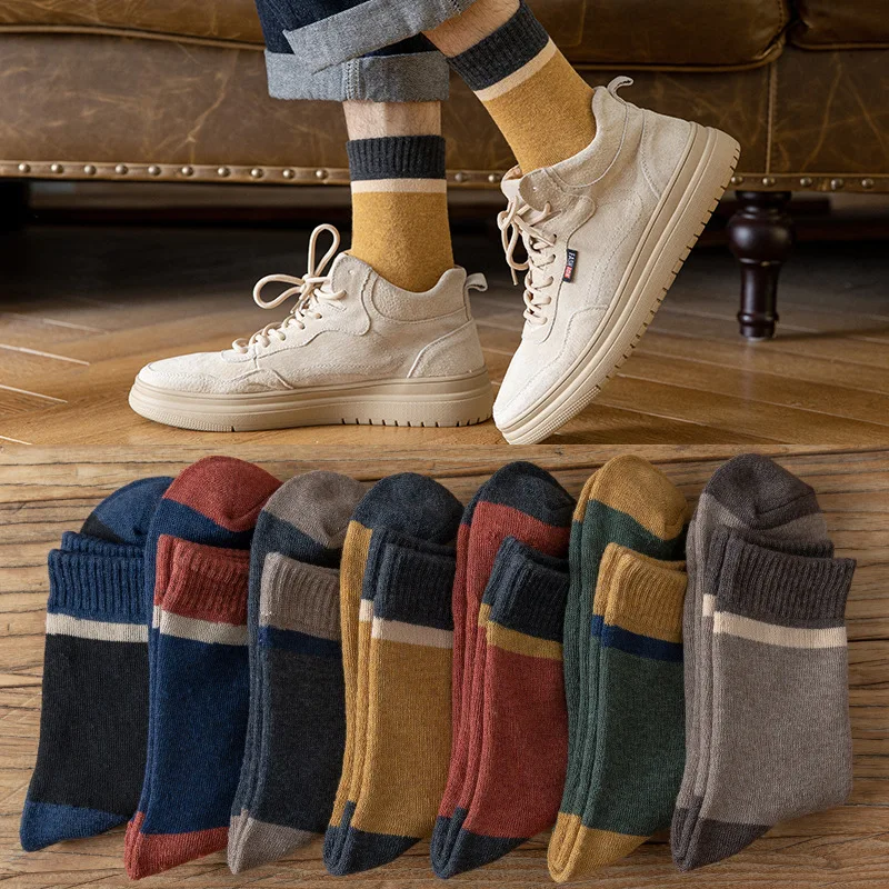 Winter Thickened Socks for Men Color Patchwork Plush Warm Socks Medium Tube Socks Men's Cotton Socks
Winter Thickened Socks for Men Color Patchwork Plush Warm Socks Medium Tube Socks Men's Cotton Socks
